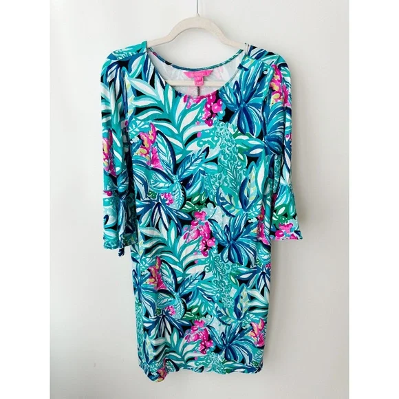 Lilly Pulitzer Ophelia Swing Dress Maldives Green Hype It Up - Picture 4 of 9